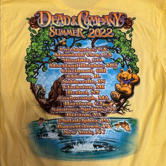DEAD & COMPANY Next Level Apparel Yellow Graphic Tee Size: Large(medium) NWOT - Picture 3 of 5
